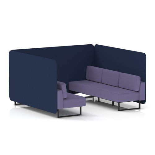 Brixworth 6 Seater Bench Booth With Black Legs In Synergy Fabric - Alike Panels And Order Sofa