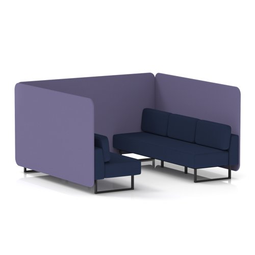 Brixworth 6 Seater Bench Booth With Black Legs In Synergy Fabric - Order Panels And Alike Sofa