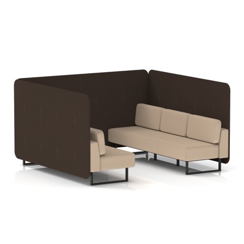 Brixworth 6 Seater Bench Booth With Black Legs In Synergy Fabric - Wed Panels And Affix Sofa
