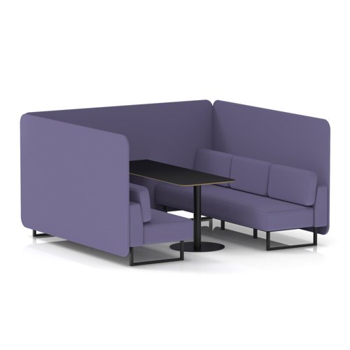 Brixworth 6 Seater Bench Booth With Black Legs And Black Table With Black Leg In Synergy Fabric - Order Panels And Sofa