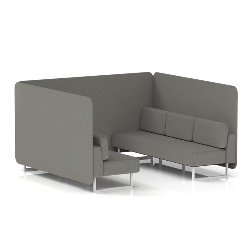 Brixworth 6 Seater Bench Booth With White Legs In X2 Fabric - Number Panels And Sofa