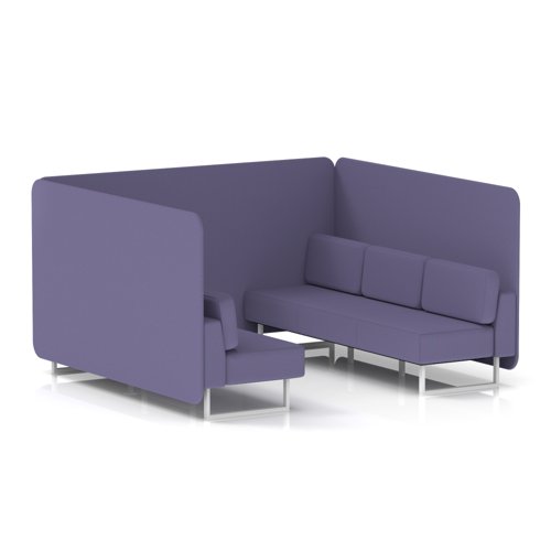 Brixworth 6 Seater Bench Booth With White Legs In Synergy Fabric - Order Panels And Sofa