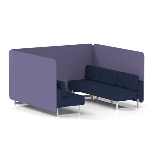 Brixworth 6 Seater Bench Booth With White Legs In Synergy Fabric - Order Panels And Alike Sofa