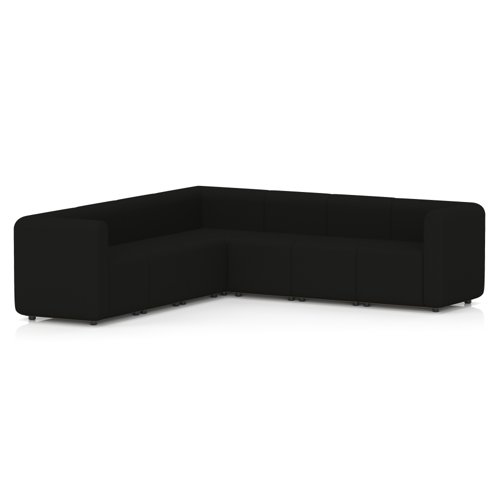 Mawsley Modular Seating Set L-Shaped Corner Sofa 7 Seater With Arms in Era - Forward