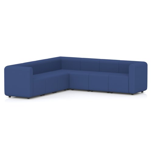 Mawsley Modular Seating Set L-Shaped Corner Sofa 7 Seater With Arms in Era - Perennial