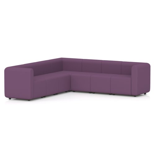 Mawsley Modular Seating Set L-Shaped Corner Sofa 7 Seater With Arms in Era - Prime
