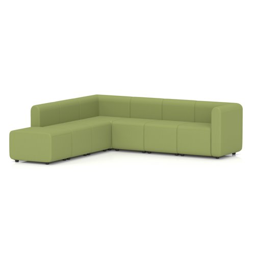 Mawsley Modular Seating Set L-Shaped Corner Sofa 7 Seater With Left Arms in Era - Endurance