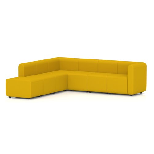 Mawsley Modular Seating Set L-Shaped Corner Sofa 7 Seater With Left Arms in Era - Occasion