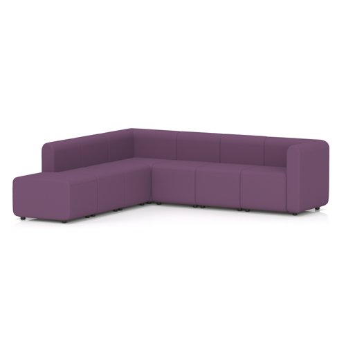 Mawsley Modular Seating Set L-Shaped Corner Sofa 7 Seater With Left Arms in Era - Prime