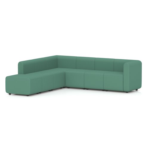Mawsley Modular Seating Set L-Shaped Corner Sofa 7 Seater With Left Arms in Era - Rest