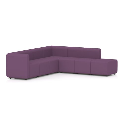 Mawsley Modular Seating Set L-Shaped Corner Sofa 7 Seater With Right Arms in Era - Prime