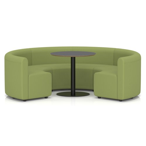 Mawsley Modular Seating Set Circular Booth Low Back With Black Table in Era - Endurance