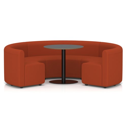 Mawsley Modular Seating Set Circular Booth Low Back With Black Table in Era - Experience