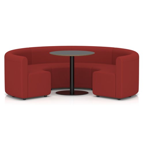 Mawsley Modular Seating Set Circular Booth Low Back With Black Table in Era - Extent