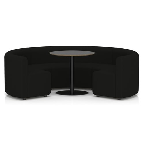 Mawsley Modular Seating Set Circular Booth Low Back With Black Table in Era - Forward
