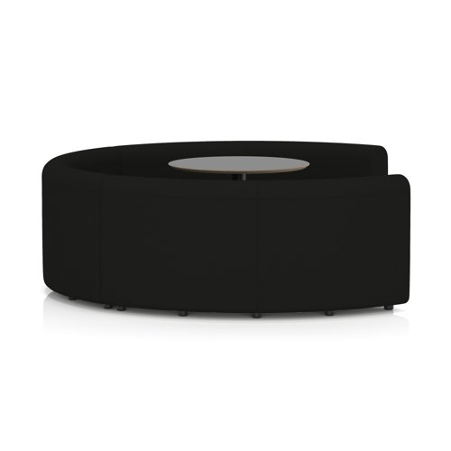 Mawsley Modular Seating Set Circular Booth Low Back With Black Table in Era - Forward