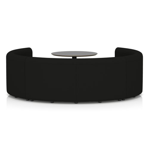 Mawsley Modular Seating Set Circular Booth Low Back With Black Table in Era - Forward