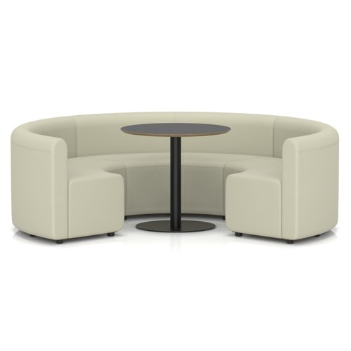 Mawsley Modular Seating Set Circular Booth Low Back With Black Table in Era - Futurist
