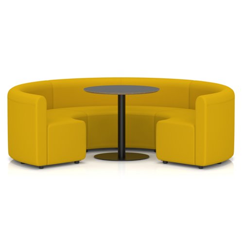 Mawsley Modular Seating Set Circular Booth Low Back With Black Table in Era - Occasion