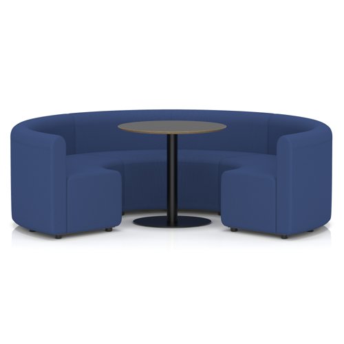 Mawsley Modular Seating Set Circular Booth Low Back With Black Table in Era - Perennial