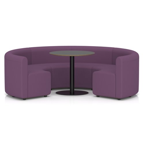 Mawsley Modular Seating Set Circular Booth Low Back With Black Table in Era - Prime