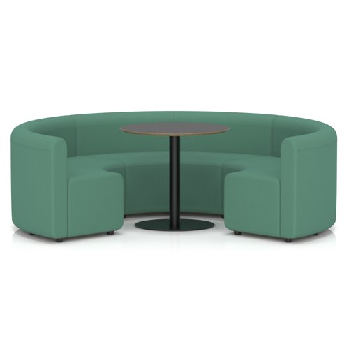 Mawsley Modular Seating Set Circular Booth Low Back With Black Table in Era - Rest