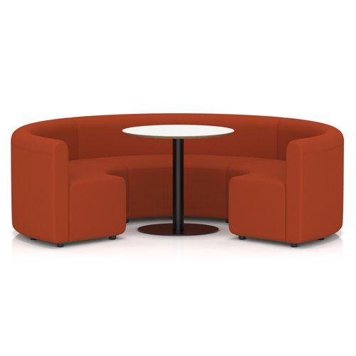 Mawsley Modular Seating Set Circular Booth Low Back With White Table in Era - Experience