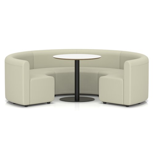 Mawsley Modular Seating Set Circular Booth Low Back With White Table in Era - Futurist