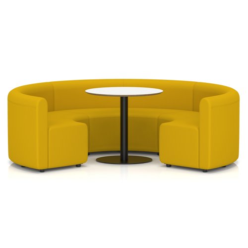 Mawsley Modular Seating Set Circular Booth Low Back With White Table in Era - Occasion