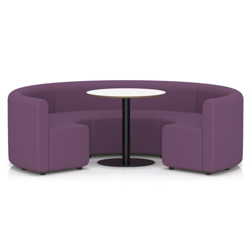 Mawsley Modular Seating Set Circular Booth Low Back With White Table in Era - Prime