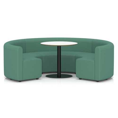 Mawsley Modular Seating Set Circular Booth Low Back With White Table in Era - Rest