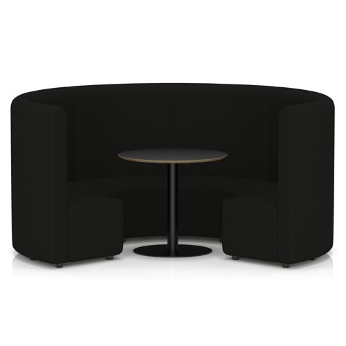 Mawsley Modular Seating Set Circular Booth High Back With Black Table in Era - Forward