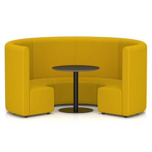 Mawsley Modular Seating Set Circular Booth High Back With Black Table in Era - Occasion