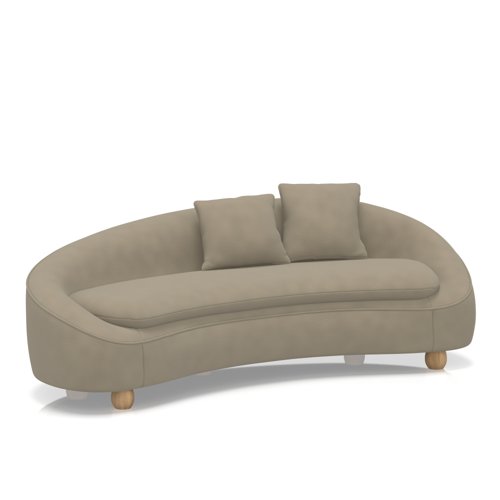 Mimi 3 Seater Curved Sofa In Capri - Otter
