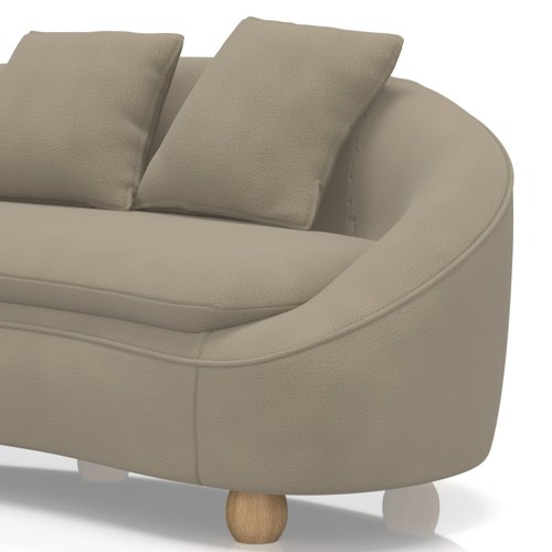 Mimi 3 Seater Curved Sofa In Capri - Otter