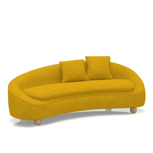 Mimi 3 Seater Curved Sofa In Capri - Sunburst
