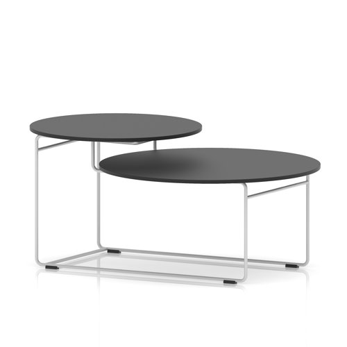 Solstice Coffee Table Black Top White Frame