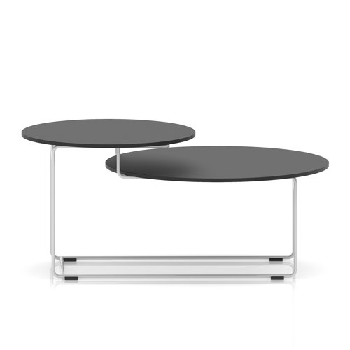 Solstice Coffee Table Black Top White Frame