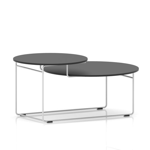 Solstice Coffee Table Black Top White Frame