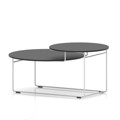 Solstice Coffee Table Black Top White Frame