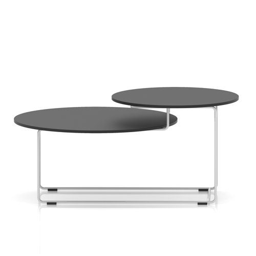 Solstice Coffee Table Black Top White Frame