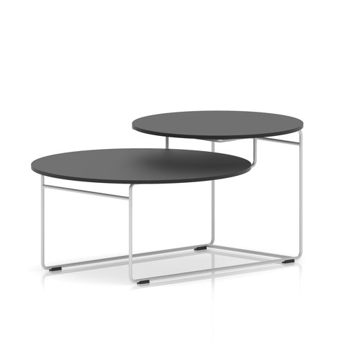 Solstice Coffee Table Black Top White Frame