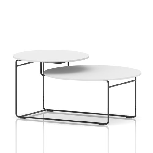 Solstice Coffee Table White Top Black Frame