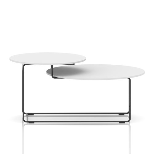 Solstice Coffee Table White Top Black Frame