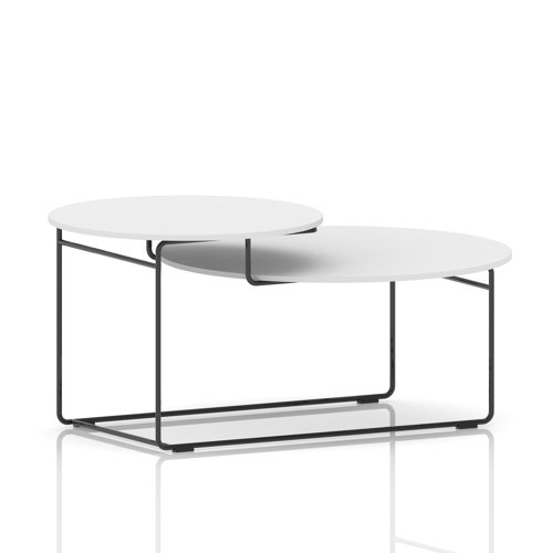 Solstice Coffee Table White Top Black Frame