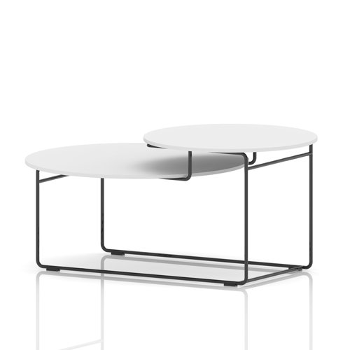 Solstice Coffee Table White Top Black Frame