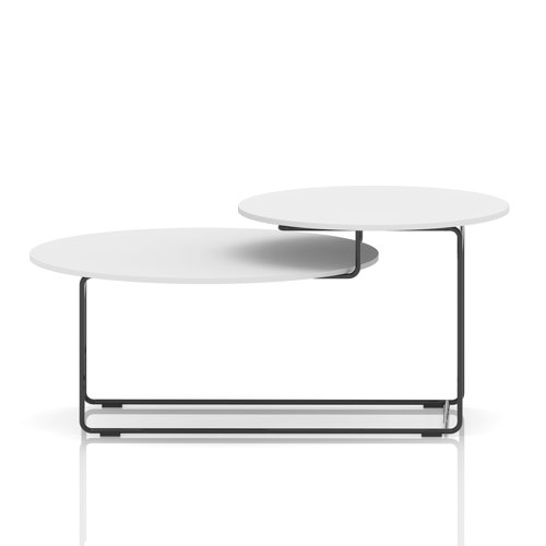 Solstice Coffee Table White Top Black Frame