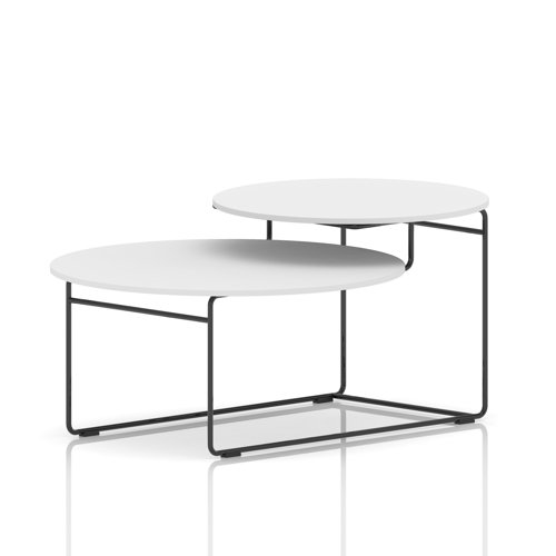 Solstice Coffee Table White Top Black Frame