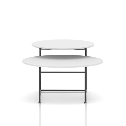 Solstice Coffee Table White Top Black Frame