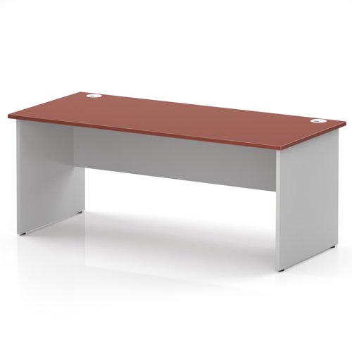 Impulse 1800 x 800mm Straight Office Desk Brick Red Top White Panel End Leg